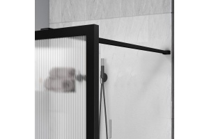 Душевая перегородка Vincea Walk-In 80х200 профиль черный стекло рифленое - 2
