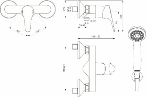 Смеситель для душа Vidima Next хром (BA370AA) - 2