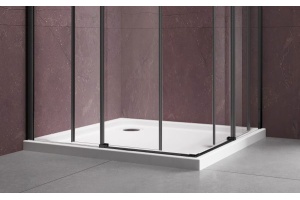 Душевой уголок Vincea Dice 90х90 профиль черный стекло прозрачное - 3