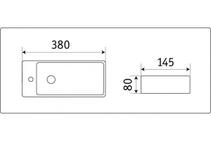 Раковина подвесная Ceramalux N 38 белый (9048FR) - 2
