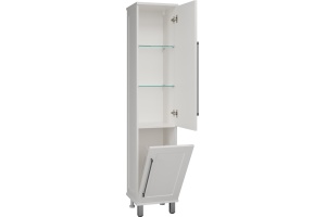 Шкаф-пенал Misty Марта R, белый глянцевый, с бельевой корзиной - 3