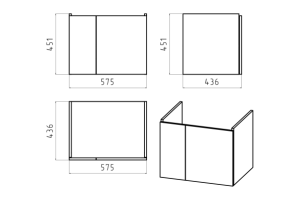 Тумба с раковиной Misty Лира 60 белая глянцевая - 3