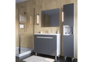 Тумба под раковину Stella Polar Абигель 90 серый - 3