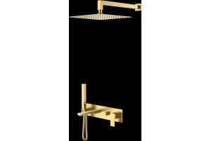 Душевой комплект Boheme Qubic золото матовый