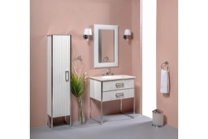 Тумба под раковину моноблок Boheme Armadi Art Monaco 80 белый глянец - хром - 2