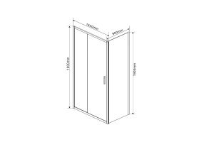Душевой уголок Vincea Garda 140х90 черный стекло прозрачное - 2