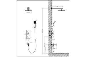 Душевая система встроенная с термостатом Timo Tetra-thermo SX-0199/17SM золото матовое - 2