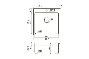 Мойка кухонная Omoikiri Amadare нержавеющая сталь (4993766) - 2