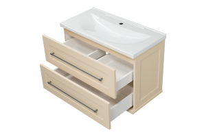 Тумба под раковину Misty Марта 80 бежевая матовая - 2
