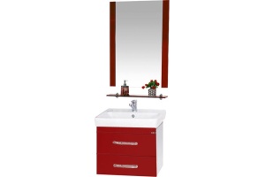 Тумба с раковиной Misty Эмилия 60 подвесная красная - 2