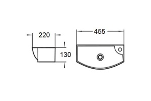 Раковина подвесная WeltWasser WW AISBACH 7946 GL-WT R 45.5 белый (10000008695) - 3