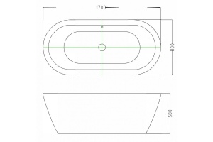 Акриловая ванна Esbano Tokyo 170х80 черный (ESVATOKYB) - 2