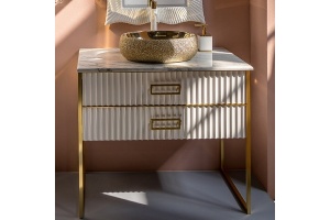 Тумба под раковину чашу Boheme Armadi Art Monaco 80 белый глянец - золото