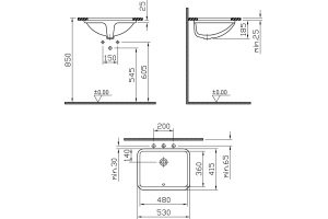 Раковина встраиваемая VitrA S50 53x41 - 2