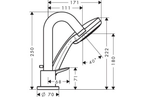 Смеситель Hansgrohe Logis 71313000 на борт ванны - 2