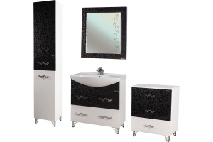 Тумба Bellezza Маргарита 60 белая с черным - 2