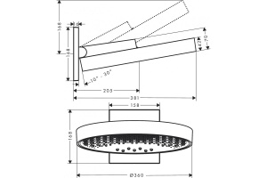 Верхний душ hansgrohe Rainfinity 360 3jet с настенным разъемом 26234670, черный матовый - 2