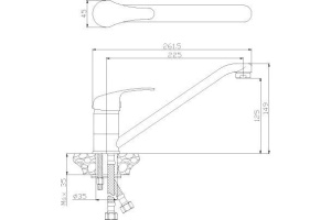 Смеситель для кухонной мойки Rossinka  хром (Y35-21) - 2