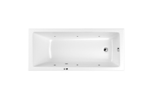 Акриловая ванна Whitecross Wave 150х70 белая хром с гидромассажем