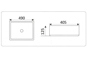 Раковина накладная Ceramalux N 48 белый (9132) - 3