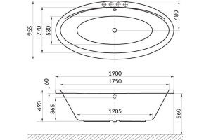 Акриловая ванна Excellent Lumina 190x95 - 2