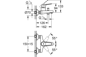 Смеситель Grohe BauFlow 23601000 для ванны с душем - 2