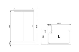 Душевая кабина Royal Bath HP 120х80 L профиль хром стекло прозрачное - 3