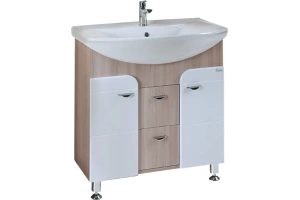 Тумба с раковиной Onika Стиль 75 белый - светлое дерево