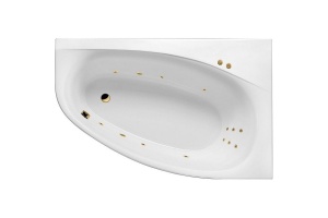 Акриловая ванна Excellent Kameleon 170x110 белая золото правая с гидромассажем