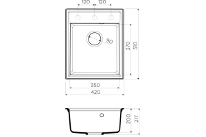 Мойка кухонная Omoikiri Daisen 42-SA бежевая - 2