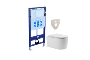 SET AQUATEK МИЯ (рама AQUATEK Standard INS-0000012(без клавиши и крепежа)+унитаз МИЯ AQ2004-00 с тонким сиденьем soft-close