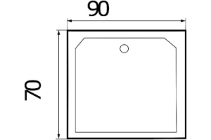 Поддон душевой прямоугольный River Wemor 90/70/24 S (10000002268) - 2