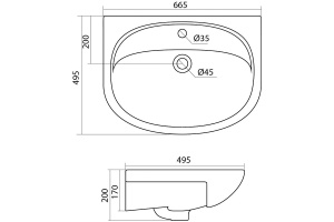 Раковина Onika Santek Стелла 65 белый (1WH110174) - 3