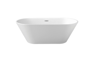 Акриловая ванна Aquatek Хорса 168х76 белый с ножками и сливом-переливом (AQ-5776)