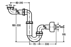 Сифон для раковины Viega 606220 - 2
