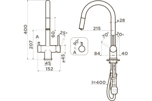 Смеситель для кухни Omoikiri Akita хром (4994330) - 2