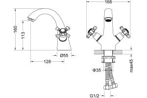 Смеситель Timo Nelson 1911/03F для раковины, черный - 3