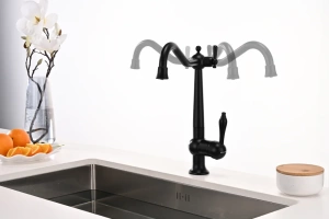 Смеситель для кухни Paulmark Retro темно - серый матовый - 3