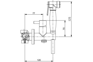 Гигиенический душ Webert Elio EL870303015PVC со смесителем, хром - 2