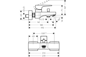 Смеситель Hansgrohe Metropol 32540140 для ванны с душем - 2