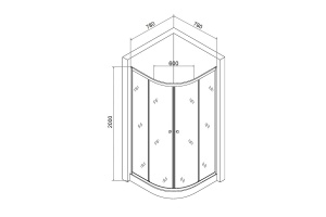 Душевой уголок Agger A03 80х80 хром с поддоном - 3