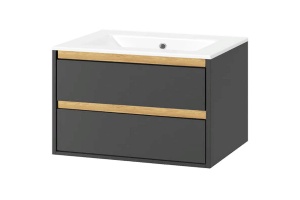 Тумба под раковину EXCELLENT Tuto 80 серый - светлое дерево