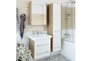 Тумба для комплекта Sanflor Ларго 2 60 вяз швейцарский, белая - 2