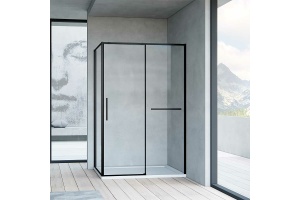 Боковая стенка Vincea Como Soft 100х200 профиль черный стекло прозрачное - 3