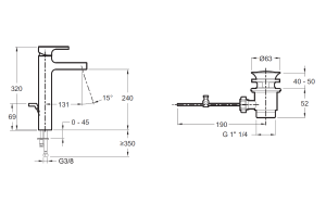 Смеситель Jacob Delafon Strayt E37329-CP для раковины - 2