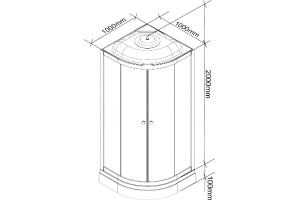 Душевая кабина Parly Classic 100х100 белая стекло тонированное - 2