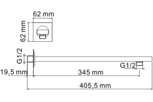Кронштейн для верхнего душа Wasserkraft A090 - 2