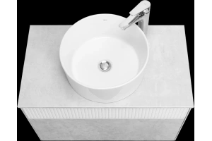 Тумба с раковиной Aquaton Марбл 80 белый-серый - 2