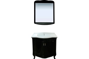 Мебель для ванной Misty Дайна 85 черная, с подсветкой - 2