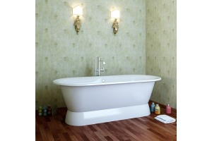 Ванна из искусственного камня Фэма Феррара белая на подиуме - 2